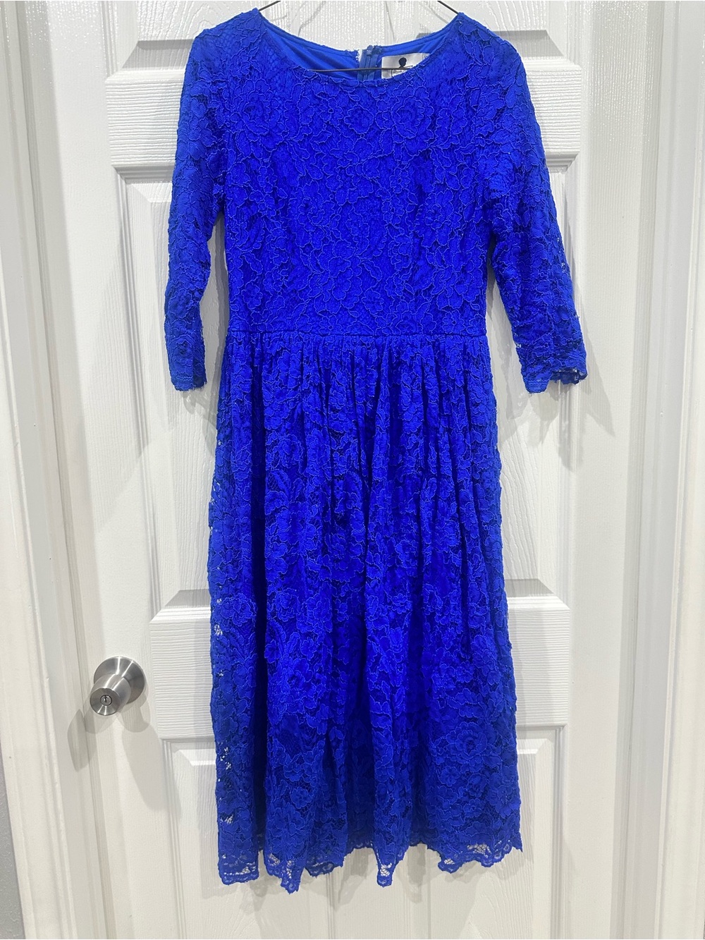 Dainty Jewells Cobalt Blue Lace Midi Dress
